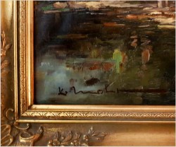 Nastrojowy Obraz! Krowy Przy Wodopoju - Karl Mohr (Düsseldorf 1922-2013)