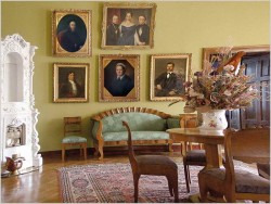 POLECAMY! WYJĄTKOWY PAŁACOWY PORTRET BIEDERMEIER PRZEDSTAWIAJĄCY POSTAĆ MĘŻCZYZNY XIXw.