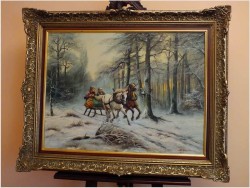 PRZEJAŻDŻKA SANIAMI ZIMĄ - HEINZ STIENEN *1918 DRESDEN