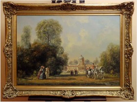 MALARSTWO ROKOKO! DWORSKA PANORAMICZNA SCENA PARKOWA - Herbert ISENBERG *1930