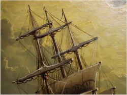 PIĘKNA MARINA! ŻAGLOWIEC NA PEŁNYM MORZU - ERNST ALSEN (1920 - 1989)