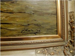 BOOT IM MONDSCHEIN, NOCTURNE ! org HELMUT KALUZA 1912-1984 HAMBURG