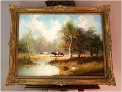 Pejzaż z Krowami ~ Helmut Stadelhofer (1914- 1979)