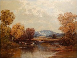 PEJZAŻ Z KROWAMI, RANDOLF WEHN 1911r.- CERTYFIKAT!