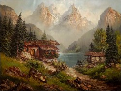 KRAJOBRAZ ALPEJSKI, TECHNIKA SZPACHLOWA - org COLLANDE!