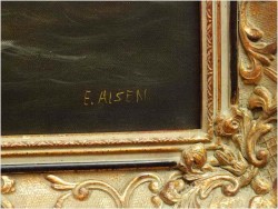 RARYTAS AUKCYJNY! ŻAGLOWIEC NA PEŁNYM MORZU - ERNST ALSEN (1920 - 1989)