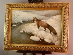 Myśliwskie Malarstwo Aukcyjne! Zimowy Pejzaż z Lisem - Peter PASCHEN (*1873 Germany)