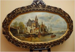 POLECAMY! WIDOK NA HOLENDERSKIE NABRZEŻE – WERNER HERMANN 1816-1905, DÜSSELDORF