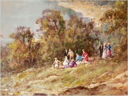 Polecamy wyjątkowy obraz olejny! Piknik - Horst Hartung (*1921 Berlin)