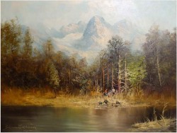 ROMANTYZM! PEJZAŻ ZE SZTAFAŻEM ~ KARL SCHMIDBAUER (Österreich 1921-1998)