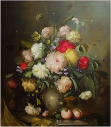 MEGA RARYTAS! BUKIET FLAMANDZKICH KWIATÓW - GERHARD MERFORT *1927