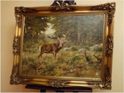 MALARSTWO AUKCYJNE! JELEŃ NA RYKOWISKU - Georg Majewicz (1897 - 1965 | Niemcy)