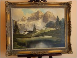 REALISTYCZNY KRAJOBRAZ ALPEJSKI - J.E.LEMKE *1916r. (80x60)