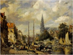 POLECAMY! ANSICHT VON ANTWERPEN - MAX GAISSER (AUGSBURG 1857-1922 MUNICH)