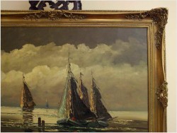 UNIKATOWY ROZMIAR! ŁODZIE NA MORZU - JEAN COUNE (1900-1963)