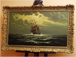 RARYTAS AUKCYJNY! ŻAGLOWIEC NA PEŁNYM MORZU - ERNST ALSEN (1920 - 1989)