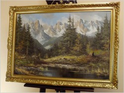 PIĘKNY ALPEJSKI KRAJOBRAZ - FRITZ ZSCHIESCHE (1926-2012)