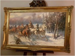 Kulig z Trojką - Jakub Michał Kasprowicz (1905 Zubrza pod Lwowem -1975 Komorów pod Warszawa)