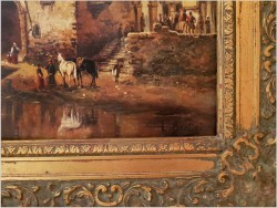 Holenderska Scena Portowa  - L.Bertini, Karl Kaufmann (1843-1905 Wien)