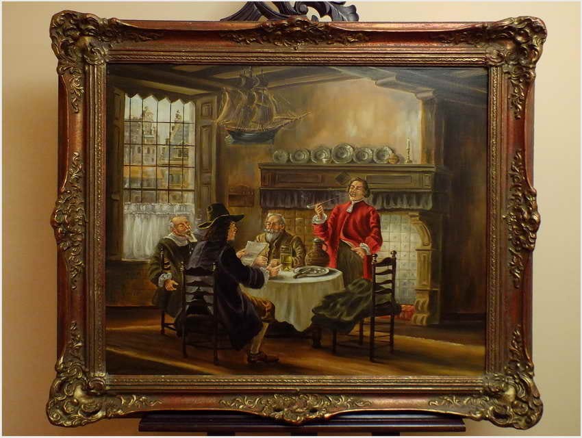 MALARSTWO RODZAJOWE - CURT AUGUST LANDWERH (Hereford 1920 - 1988)