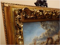 POLECAMY!  WIDOK NORMANDII, PIĘKNY RAJOBRAZ MARYNISTYCZNY - Paul Jean CLAYS (1819-1900), Belgium