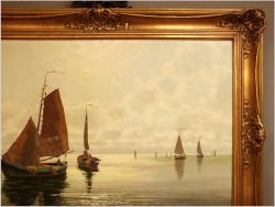 ŁODZIE RYBACKIE NA MORZU - ERNST HUGO LORENZ MUROWANA (1872-1950)