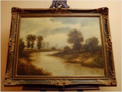 POLECAMY MALARSTWO! SIELANKOWY KRAJOBRAZ - HEINRICH ASCHENBROICH (Düsseldorf,1839-1909)