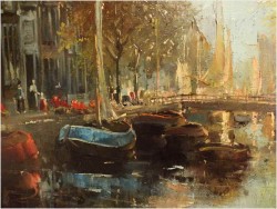 MEGA RARYTAS! KANAŁY AMSTERDAMU! DICKMEIS GERHARD (1918-1978r.)