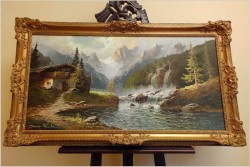 WASSERFALL IM PITZTAL ~ GUSTAW WEISS/GUWE (114cm x 64cm)