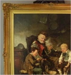 UWAGA, WYPRZEDAŻ KOLEKCJI! DZIADEK Z DZIEĆMI - DICKMEIS GERHARD (1918 – 1978)