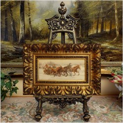 POLECAMY! SZTALUGA POD OBRAZ, FOTO LUB PORCELANĘ W STYLU EMPIRE Z BRĄZU 33CM