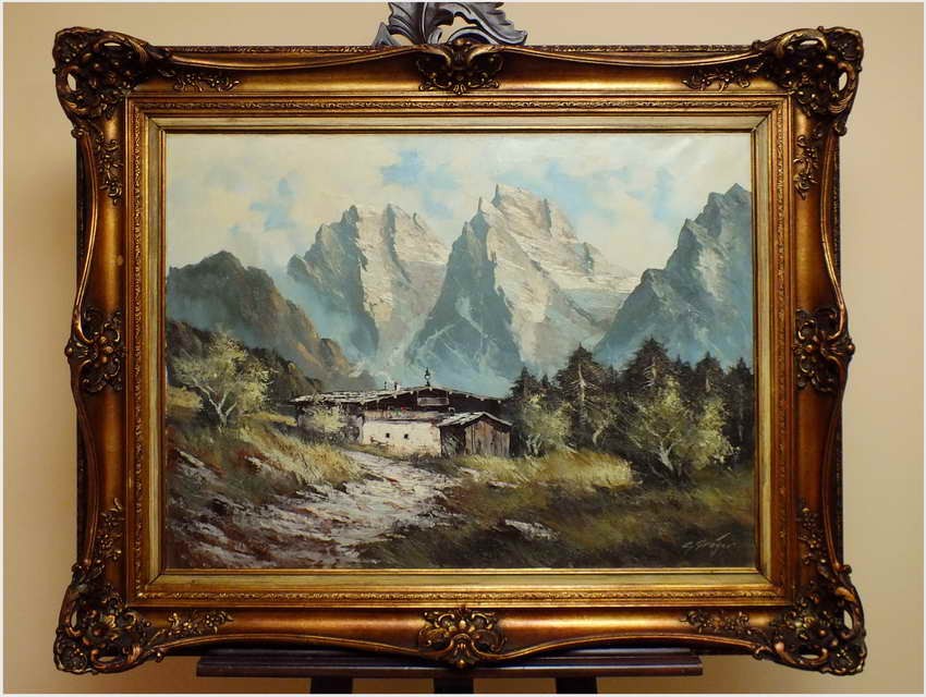 MALARSTWO NIEMIECKIE! - WIDOK NA KAISERTAL, ÖSTERREICH - E.Gröger  XXw.